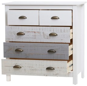 Бяло-сив скрин с 4 чекмеджета , 79 x 80 см Romantica - Marckeric