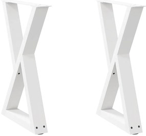 4012717 vidaXL Крака за трапезна маса, 2 бр., бели, 50 x (72-73,3) см, стомана