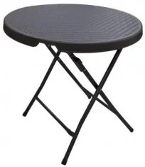 Horecano - Кръгла сгъваема маса ф60xh74см POLYRATTAN кафява TB-(RZY-60)