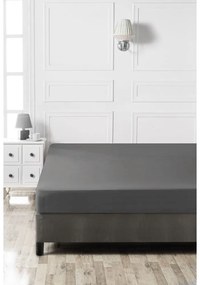 Антрацитен еластичен памучен чаршаф 140x200 cm – Mijolnir
