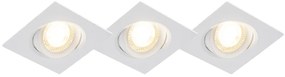 Комплект от 3 вградени прожектора бели с LED 3-степенна димиране - Miu