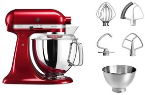 Разопакован: Планетарен миксер KitchenAid Artisan Elegance 5KSM175PSECA, 300W, 4.8 л, Direct drive, 10 скорости, Червен
