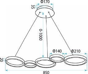 ВИСЯЩА ТАВАННА ЛАМПА APP1923-CP BLACK
