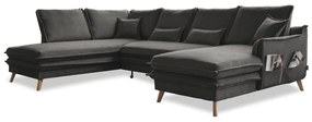 Тъмносив разтегателен ъглов диван (ляв ъгъл/"U" форма) Charming Charlie – Miuform