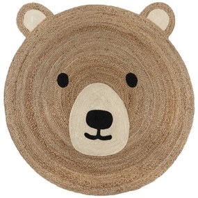 Ютен детски килим в естествен цвят 100x100 cm Bertie Bear – Flair Rugs