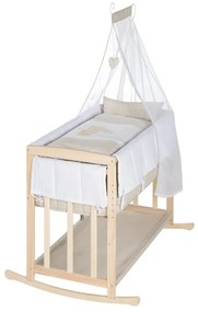 Люлка в естествен цвят с място за съхранение и сенник 90x45 cm Liebhabär - Roba