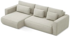 Бежов разтегателен ъглов диван с място за съхранение (ляв ъгъл) Kapua – Makamii
