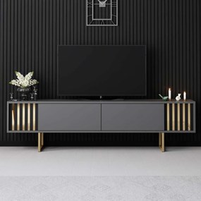 ТВ шкаф Gold, цвят Антрацит Златен