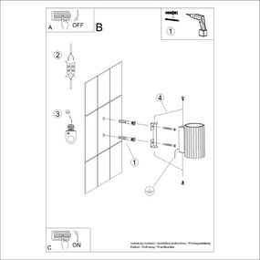 Стенна лампа в златист цвят Gleam – Sollux