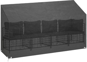 Калъф за градинска пейка 2бр 12 капси 210x70x70/88см полиетилен