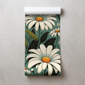 Тапет – Ретро маргаритки с листа