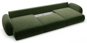 Зелен кадифен сгъваем/с място за съхранение ъглов диван (U форма) Tonale – Cosmopolitan Design