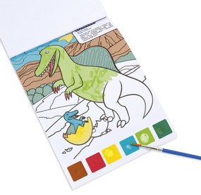Kidea - Книжка за оцветяване с бои Динозаври 91935