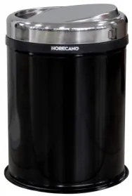 Horecano - Метален кош за отпадъци с люлеещ капак 16л ф25xh38,5см черен (4513.0000S.102.16B)