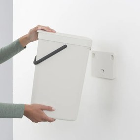Кош за разделно събиране на боклук Brabantia Sort&Go 1005516, 16 л, Дръжка, Възможност за стенен монтаж, Светлосив
