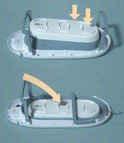 Сгъваема бебешка вана VAIANA PREMIUM с шезлонг и стойка - повече цветове Син