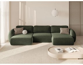 Зелен шенилов сгъваем/с място за съхранение ъглов диван (U форма) Tonale – Cosmopolitan Design