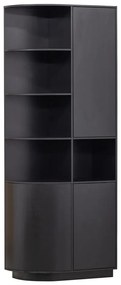 Черен модулен шкаф за книги от борова дървесина 78x210 cm Finca - WOOOD