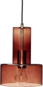 Кафяво затъмняващо се висящо осветително тяло със стъклен абажур ø 20 cm Ripple – Hübsch