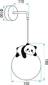 СТЕННА ЛАМПА АПЛИК PANDA G163-1W