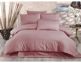 Розово памучно спално бельо от сатен за единично легло 140x200 cm Lilyum - Mijolnir
