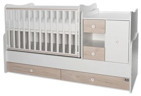 LORELLI Classic Трансформиращо се легло-люлка 190/72 см. MINI MAX БЯЛО/СВЕТЪЛ ДЪБ