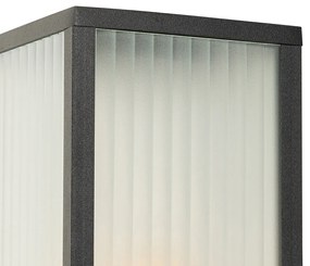 Умна външна подова лампа черна с оребрено стъкло 80 см вкл. WiFi A60 - Charlois