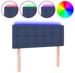 3122042 vidaXL LED горна табла за легло, синя,100x5x78/88 см, плат