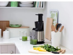 Сокоизстисквачка Slow juicer Russell Hobbs 25170-56, 150 W, 3 сита, 0.7 l,  Обратно движение, Студено пресоване, Инокс/черен