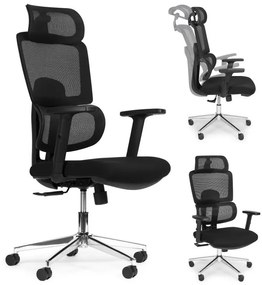 Ергономичен офис стол от мрежа с регулируема облегалка за глава