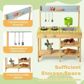 Дървена Градинска Кухня за игра, Costway