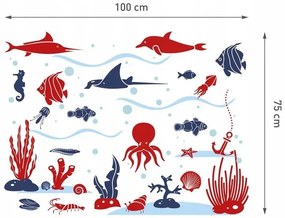 Стикери за стена Подводен свят 100 х 75 см