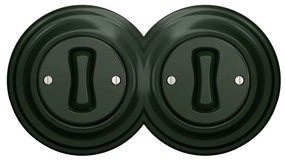 Kliklap - Двоен ретро еднополюсен ключ с рамка № 1 зелен