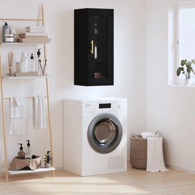 828901 vidaXL Стенен шкаф черен 34,5x34x90 см