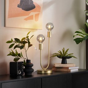 Арт Деко настолна лампа месинг 2 светлини - Tuning