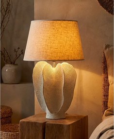 Кремава настолна лампа с текстилен абажур (височина 63 cm) Ester – Mauro Ferretti