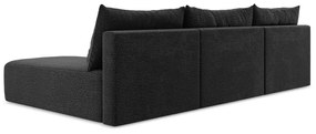 Черен разтегателен ъглов диван с място за съхранение Kalena – Makamii