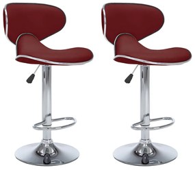 323649 vidaXL 323649  Bar Stools 2 pcs Wine Red Faux Leather