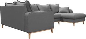 Сив ъглов диван (десен ъгъл) Beata - Ropez