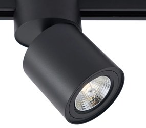 Модерен черен прожектор за 1-фазна релсова система GU10 70mm - Iconic Roto