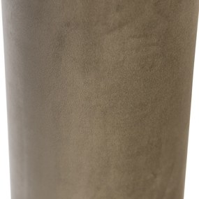 Абажур от кадифе таупе със златен интериор 15/15/25