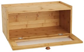 Кутия за хляб Klausberg KB 7924, 40 см, Акрилна предна част, Бамбук, Кафяв