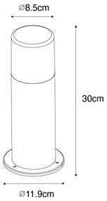 Стойка за външна лампа черна с опушен абажур 30 см IP44 - Odense