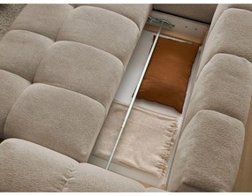 Кафяво-сив шенилов сгъваем/с място за съхранение ъглов диван (ляв ъгъл/L форма) Everest – Bobochic Paris