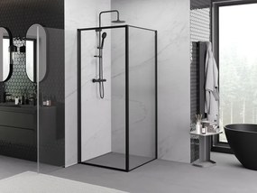 Mexen Exo-B люлееща се душ кабина 90 x 90 см, прозрачна, черна - 817-090-090-70-00
