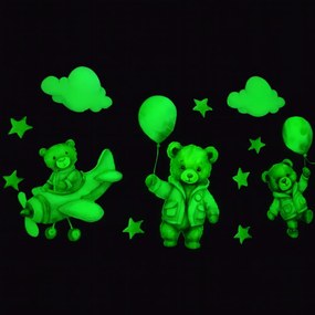 Вълшебни светещи стикери за деца - сини мечета Šírka: 60 cm | Dĺžka: 120 cm