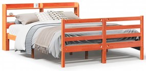 3306663 vidaXL Рамка за легло без матрак, восъчнокафяв, 140x200 см, бор масив