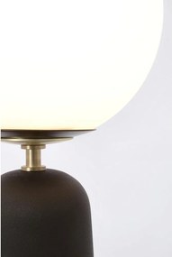 Черна метална настолна лампа със стъклен абажур (височина 51 cm) Delphine – Bizzotto