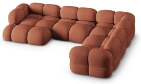 Ъглов диван в тухлен цвят (десен ъгъл/U форма) Loretto – Cosmopolitan Design