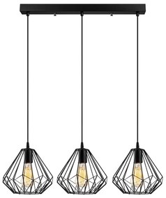 Черно висящо осветително тяло с метален абажур Diamond – Opviq lights